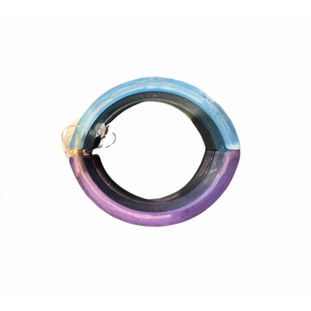NEW PONO women's two tone resin hinge bangle bracelet in polynesian